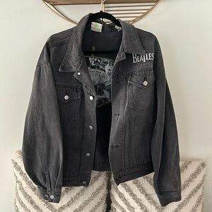 Vintage Beatles grey/black Jean jacket size XL